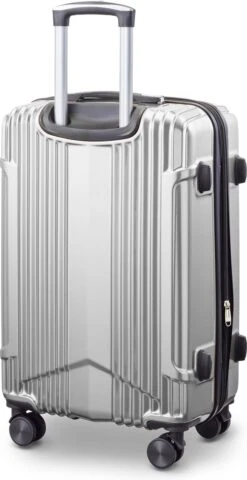 Tesla PC - Reiskoffer - 65 Cm - 4 Wielen - Zilver -Bagage Kortingen Winkel 617x1200 1