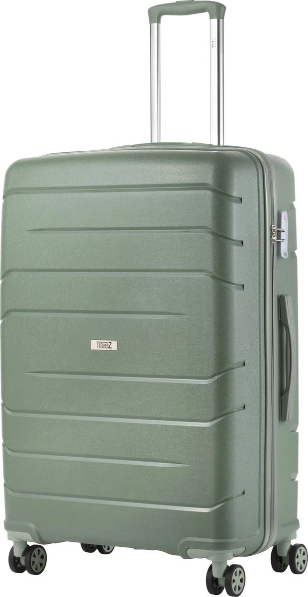 TravelZ Big Bars Reiskoffer 78 Cm Met Dubbele Wielen - Trolley Koffer Met TSA-slot - Olijf 3 TravelZ Big Bars Reiskoffer 78 Cm Met Dubbele Wielen - Trolley Koffer Met TSA-slot - Olijf