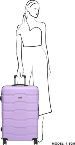 Beagles Originals Comfy Travel Grote Koffer - 74 Cm - Lila -Bagage Kortingen Winkel 624x1200 4