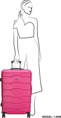 Beagles Originals Comfy Travel Grote Koffer - 74 Cm - Fuchsia 17 Beagles Originals Comfy Travel Grote Koffer - 74 Cm - Fuchsia -Bagage Kortingen Winkel 625x1200 5