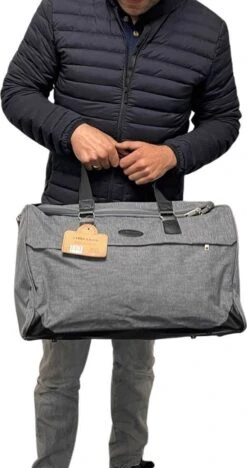 Reistas Deluxe - Weekendtas 48 Liter - Luxe Reistas Grey Leonardo -Bagage Kortingen Winkel 633x1200 10
