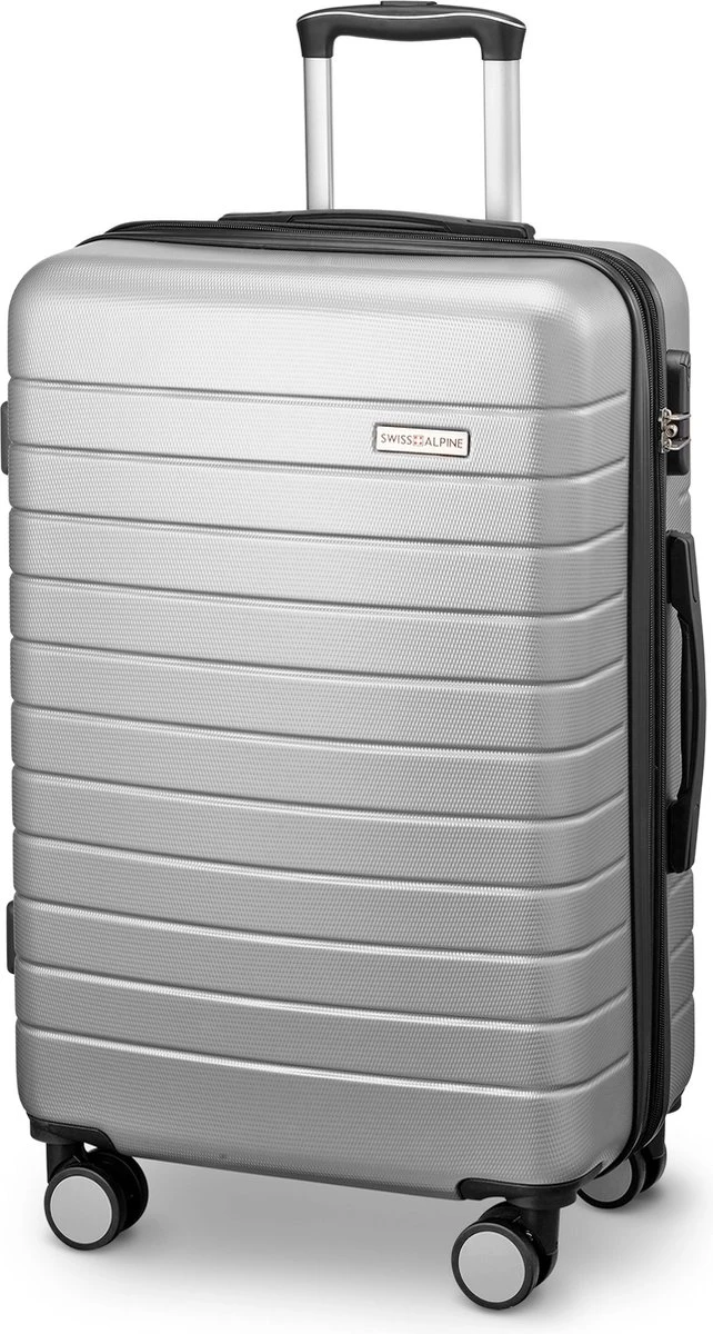 Swiss Alpine 2.0 - Reiskoffer - 67 Cm - 4 Wielen - Zilver 3 Swiss Alpine 2.0 - Reiskoffer - 67 Cm - 4 Wielen - Zilver