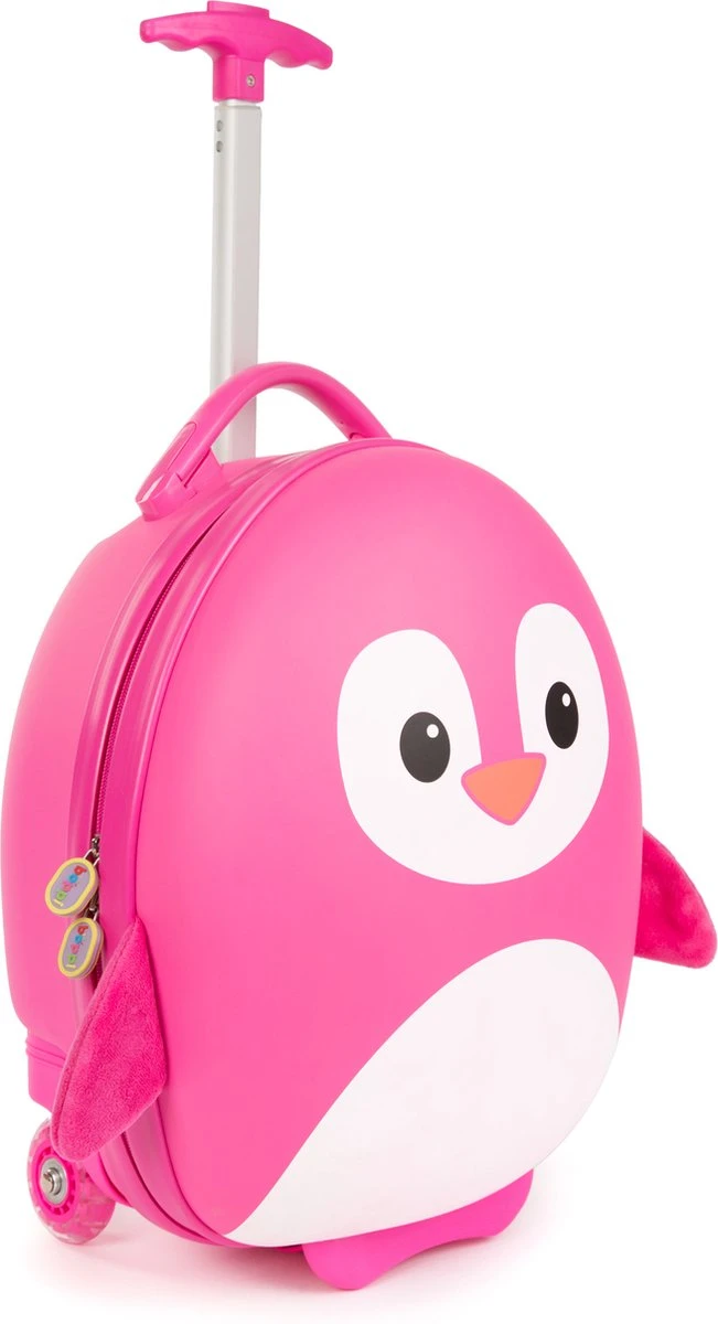 Boppi - Kindertrolley - Pinguïn (roze) - Handbagage - Lichtgewicht - Duurzaam - 17L