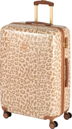 Princess Traveller Leopard - Reiskoffer - Crème/Taupe - L - 76cm -Bagage Kortingen Winkel 669x1200 4