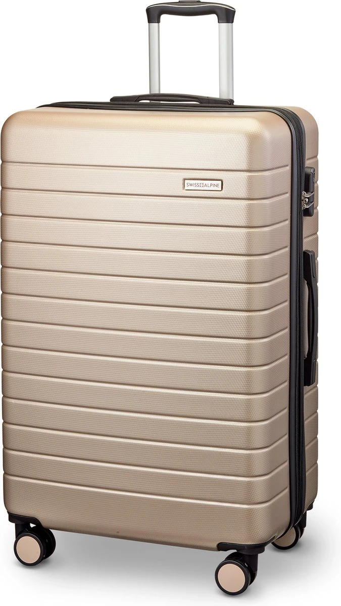 Swiss Alpine 2.0 - Reiskoffer- 77 Cm - 4 Wielen - Champagne - Goud 3 Swiss Alpine 2.0 - Reiskoffer- 77 Cm - 4 Wielen - Champagne - Goud