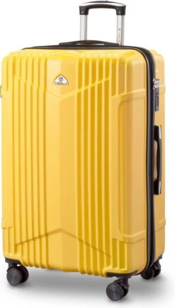 Tesla PC - Reiskoffer - 75 Cm - 4 Wielen - Geel