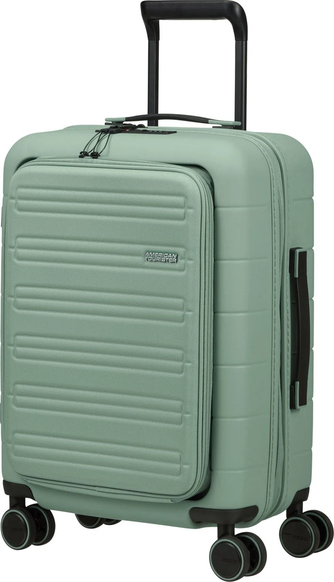 American Tourister Reiskoffer Met Laptopvak - Novastream Spinner 55/20 Tsa (Handbagage) Nomad Green 3 American Tourister Reiskoffer Met Laptopvak - Novastream Spinner 55/20 Tsa (Handbagage) Nomad Green