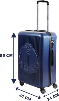 Handbagage Koffer 22"- Reiskoffer Met Wielen - Handbagage Trolley -Harde Reiskoffer- Trolley Met Gevoerde Binnekant- Marineblauw -Bagage Kortingen Winkel 696x1200 3