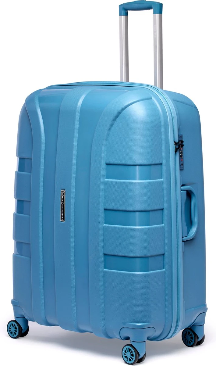 ©TROLLEYZ - Paris No.5 - Reiskoffer - 78cm Met TSA Slot - Dubbele Wielen - 360° Spinners - 100% Polypropyleen - Reiskoffer In Ice Blue 16 ©TROLLEYZ - Paris No.5 - Reiskoffer - 78cm Met TSA Slot - Dubbele Wielen - 360° Spinners - 100% Polypropyleen - Reiskoffer In Ice Blue - Afbeelding 14