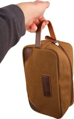 Yakfield - Reistas - Dames En Heren - Combinatiedeal - Weekendtas Zwart Antraciet Grijs - Toilettas Bruin - Compact - Canvas - Vintage -Bagage Kortingen Winkel 749x1200 3