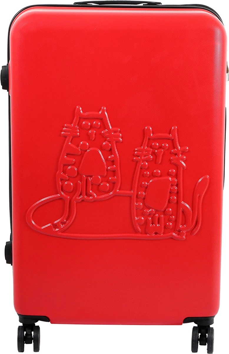 Biggdesign Cats Koffer Bagage - Ruimbagage Koffer - Rood - Medium 3 Biggdesign Cats Koffer Bagage - Ruimbagage Koffer - Rood - Medium