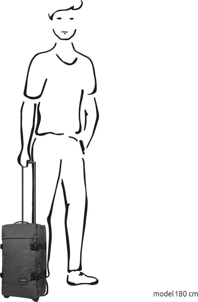 Eastpak TRANVERZ S Reiskoffer, Handbagage (51 X 32.5 X 23 Cm) - Black Denim 4 Eastpak TRANVERZ S Reiskoffer, Handbagage (51 X 32.5 X 23 Cm) - Black Denim - Afbeelding 2