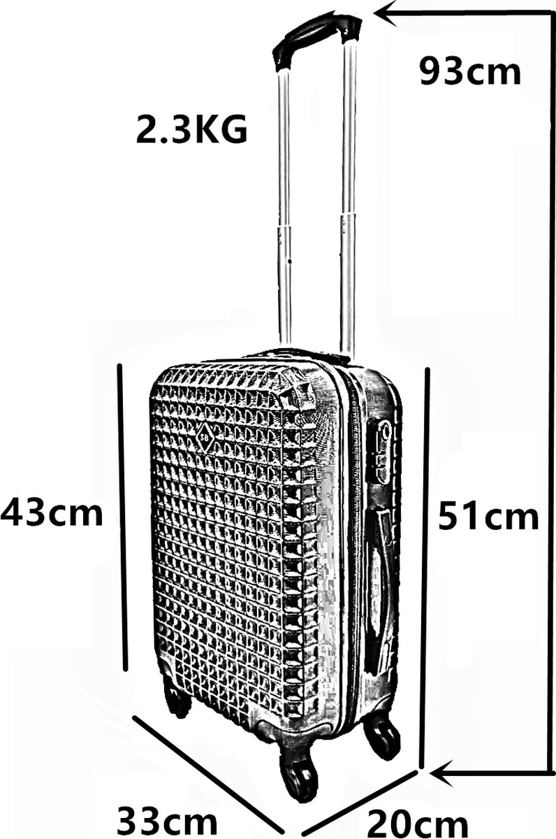 SB Travelbags Handbagage Koffer 51cm 4 Wielen Trolley - Zwart 11 SB Travelbags Handbagage Koffer 51cm 4 Wielen Trolley - Zwart - Afbeelding 9