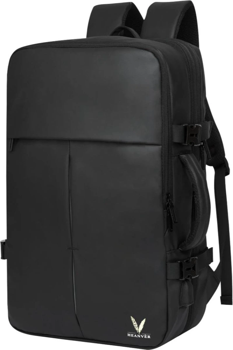 HEANVER Travel Elite - Reistas Handbagage - Weekendtas - 17inch Laptop Rugzak - Backpack Waterafstotend - 30L / 60 Liter Tas - Zwart / Antraciet 3 HEANVER Travel Elite - Reistas Handbagage - Weekendtas - 17inch Laptop Rugzak - Backpack Waterafstotend - 30L / 60 Liter Tas - Zwart / Antraciet