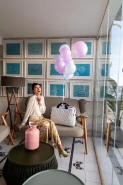 Reisenthel Dufflebag M Reistas - 38L - Rhombus Licht Grijs -Bagage Kortingen Winkel 799x1200 258