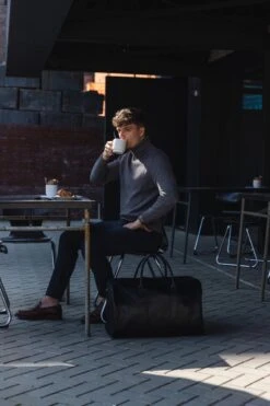 NEGOTIA Delta - Leren Weekendtas - Leren Reistas - Duffel Bag - 100% Luxe Top-Grain Leer - Zwart -Bagage Kortingen Winkel 800x1200 192