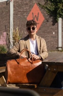 NEGOTIA Delta - Leren Weekendtas - Leren Reistas - Duffel Bag - 100% Luxe Top-Grain Leer - Bruin -Bagage Kortingen Winkel 800x1200 203