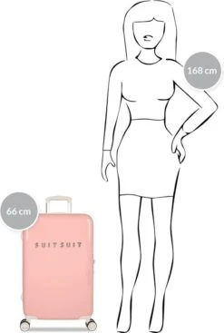 SUITSUIT - Fabulous Fifties - Papaya Peach - Reiskoffer (66 Cm) -Bagage Kortingen Winkel 807x1200