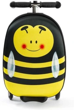 Rolkoffer Trolley Voor Kinderen | Geel | Trolley | Tas Kind | Bagagekoffer | Step Jongen | Vliegtuig Nekkussen | Step Met 3 Wielen | FDBW | Koffer Handbagage - 50 Kilo - Bouncy Box 40x20x25 Cm + Nekkussen Vliegtuig -Bagage Kortingen Winkel 810x1200 2