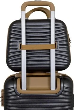 Monopol - Brisbane - Handbagage + BEATYCASE! - 100% Polycarbonaat - Antraciet - Maat XS / 25 Liter + 18 Liter -Bagage Kortingen Winkel 810x1200