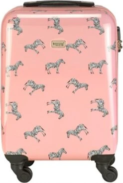 Princess Traveller Trendy Animal Collection - Handbagage Koffer - Zebra - Roze - 56cm -Bagage Kortingen Winkel 810x1200 4