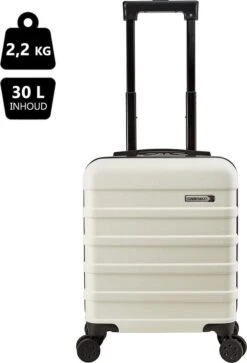 CabinMax Handbagage Koffer - Trolley 30L - Harde Reiskoffer - 45x36x20cm - Lichtgewicht - Groot Capaciteit - Wit -Bagage Kortingen Winkel 816x1200 2