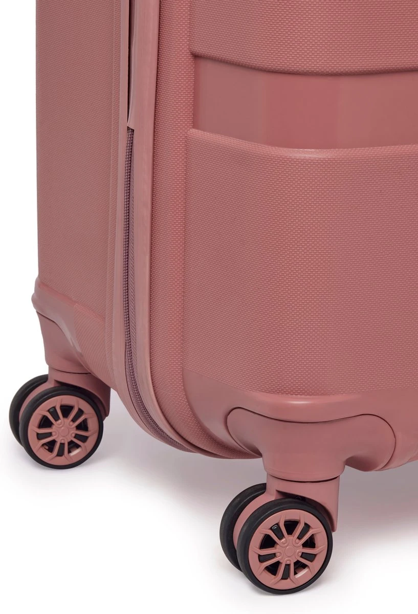 ©TROLLEYZ - Paris No.5 - Trolley - 55cm Met TSA Slot - Dubbele Wielen - 360° Spinners - 100% Polypropyleen - Handbagage Koffer In Rose Blush 9 ©TROLLEYZ - Paris No.5 - Trolley - 55cm Met TSA Slot - Dubbele Wielen - 360° Spinners - 100% Polypropyleen - Handbagage Koffer In Rose Blush - Afbeelding 7