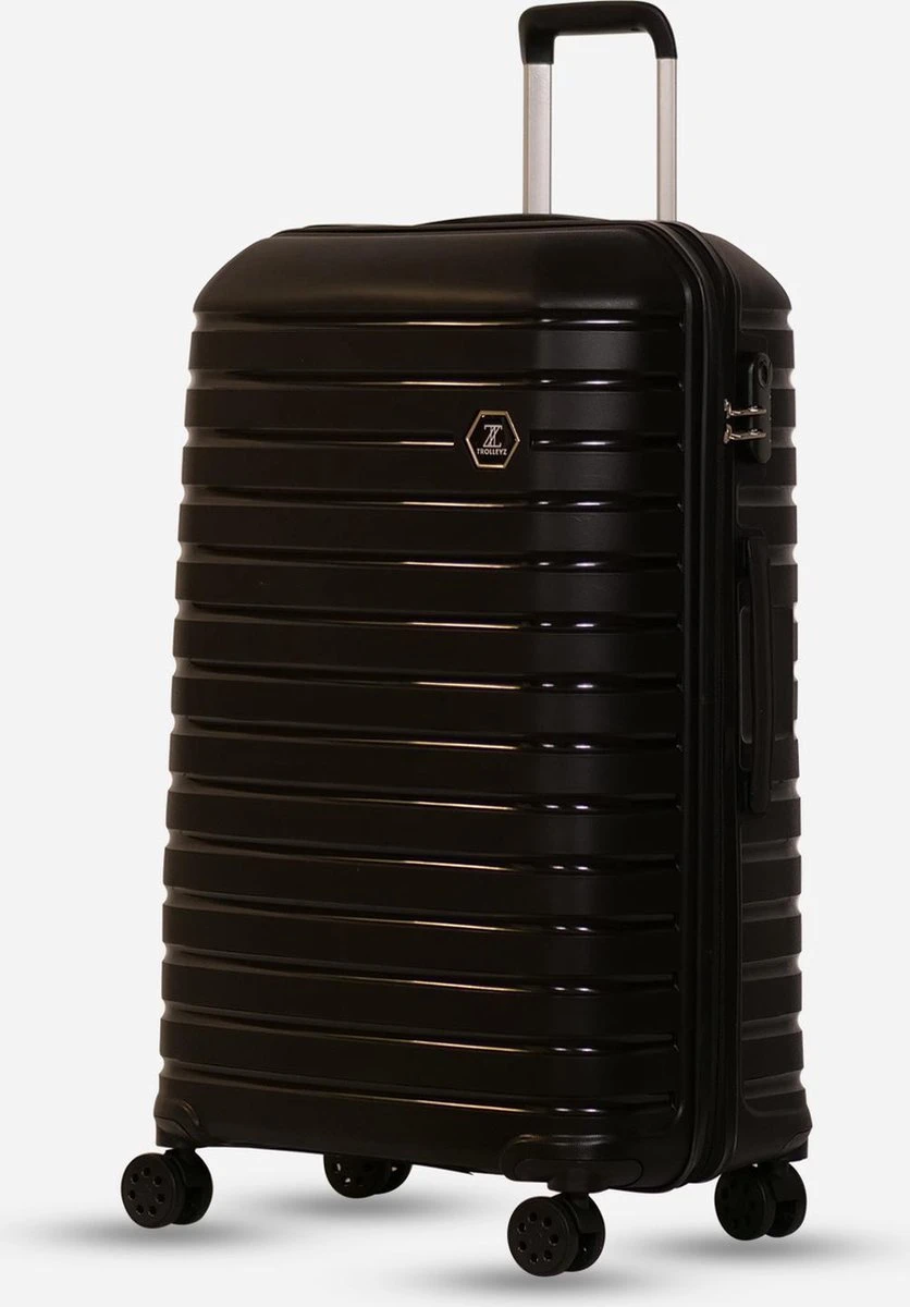©TROLLEYZ - Berlin No.11 - Reiskoffer 78cm Met Cijferslot - Dubbele Wielen - 360° Spinners - 100% Polypropyleen - Reiskoffer In Night Black 10 ©TROLLEYZ - Berlin No.11 - Reiskoffer 78cm Met Cijferslot - Dubbele Wielen - 360° Spinners - 100% Polypropyleen - Reiskoffer In Night Black - Afbeelding 8