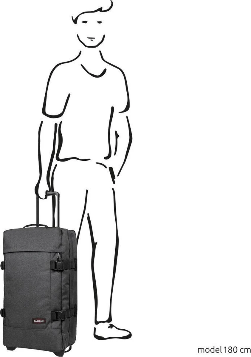 Eastpak TRANVERZ M Reiskoffer (67 X 35.5 X 30 Cm) - Black Denim 6 Eastpak TRANVERZ M Reiskoffer (67 X 35.5 X 30 Cm) - Black Denim - Afbeelding 4