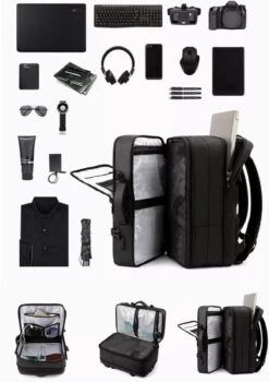 HEANVER Travel Elite - Reistas Handbagage - Weekendtas - 17inch Laptop Rugzak - Backpack Waterafstotend - 30L / 60 Liter Tas - Zwart / Antraciet 17 HEANVER Travel Elite - Reistas Handbagage - Weekendtas - 17inch Laptop Rugzak - Backpack Waterafstotend - 30L / 60 Liter Tas - Zwart / Antraciet -Bagage Kortingen Winkel 847x1200 5