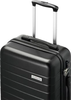 Swiss Alpine 2.0 - Handbagage Koffer - 55x35x20 Cm - 4 Wielen - Zwart -Bagage Kortingen Winkel 857x1200
