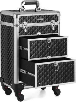 Cosmetic Case Trolley - Professionele Make-up Case - Kapperskoffer Met 4 Uitneembare Wielen -Bagage Kortingen Winkel 899x1200 7