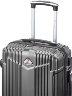 Tesla PC - Handbagage Koffer - 55x35x20 Cm - 4 Wielen - Grijs -Bagage Kortingen Winkel 905x1200 1