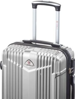 Tesla PC - Handbagage Koffer - 55x35x20 Cm - 4 Wielen - Zilver -Bagage Kortingen Winkel 905x1200