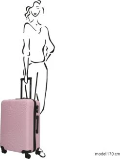 Enrico Benetti Koffer / Trolley / Reiskoffer - 65 X 41 X 25 Cm - 68 Liter - ABS - Maat M - Louisville - Roze -Bagage Kortingen Winkel 909x1200 1