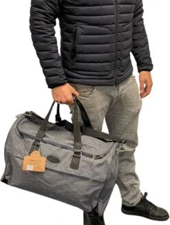 Reistas Deluxe - Weekendtas 48 Liter - Luxe Reistas Grey Leonardo -Bagage Kortingen Winkel 909x1200 3