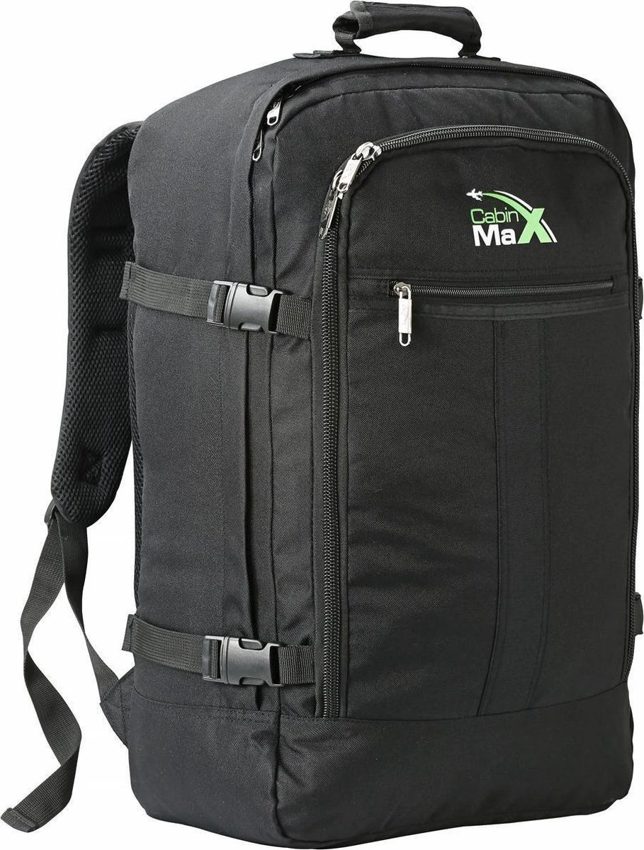 CabinMax Metz Reistas– Handbagage 44L- Rugzak – Schooltas - Backpack 55x40x20cm – Lichtgewicht - Zwart (MZ BK) 3 CabinMax Metz Reistas– Handbagage 44L- Rugzak – Schooltas - Backpack 55x40x20cm – Lichtgewicht - Zwart (MZ BK)