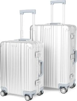 Aluminium Handbagage Koffer Mozzel Darrow - Reiskoffer Met Wielen - 51cm - Harde Koffer - Zilver -Bagage Kortingen Winkel 910x1200 3