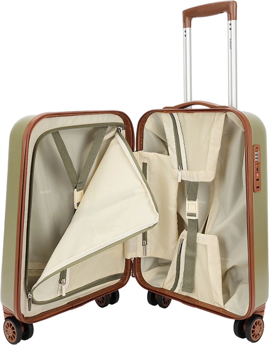 Decent Retro Handbagage Koffer 55 Cm Dark Green 6 Decent Retro Handbagage Koffer 55 Cm Dark Green - Afbeelding 4