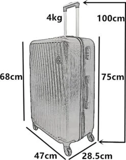 SB Travelbags Bagage Koffer 75cm 4 Wielen Trolley - Licht Roze -Bagage Kortingen Winkel 946x1200 4