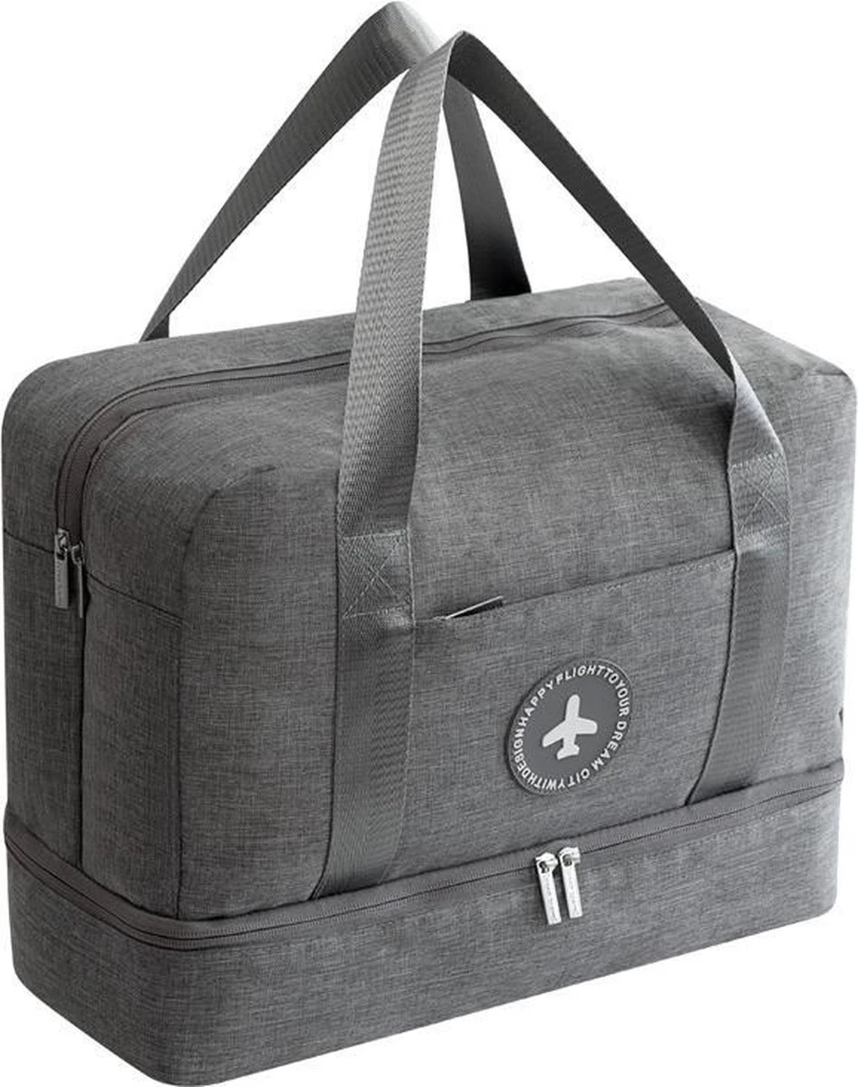 Merkloos Handbagage Reistas – Waterdicht Vak – Vak Voor Schoenen – Vak Voor Overige Spullen – Grijs 3 Merkloos Handbagage Reistas – Waterdicht Vak – Vak Voor Schoenen – Vak Voor Overige Spullen – Grijs