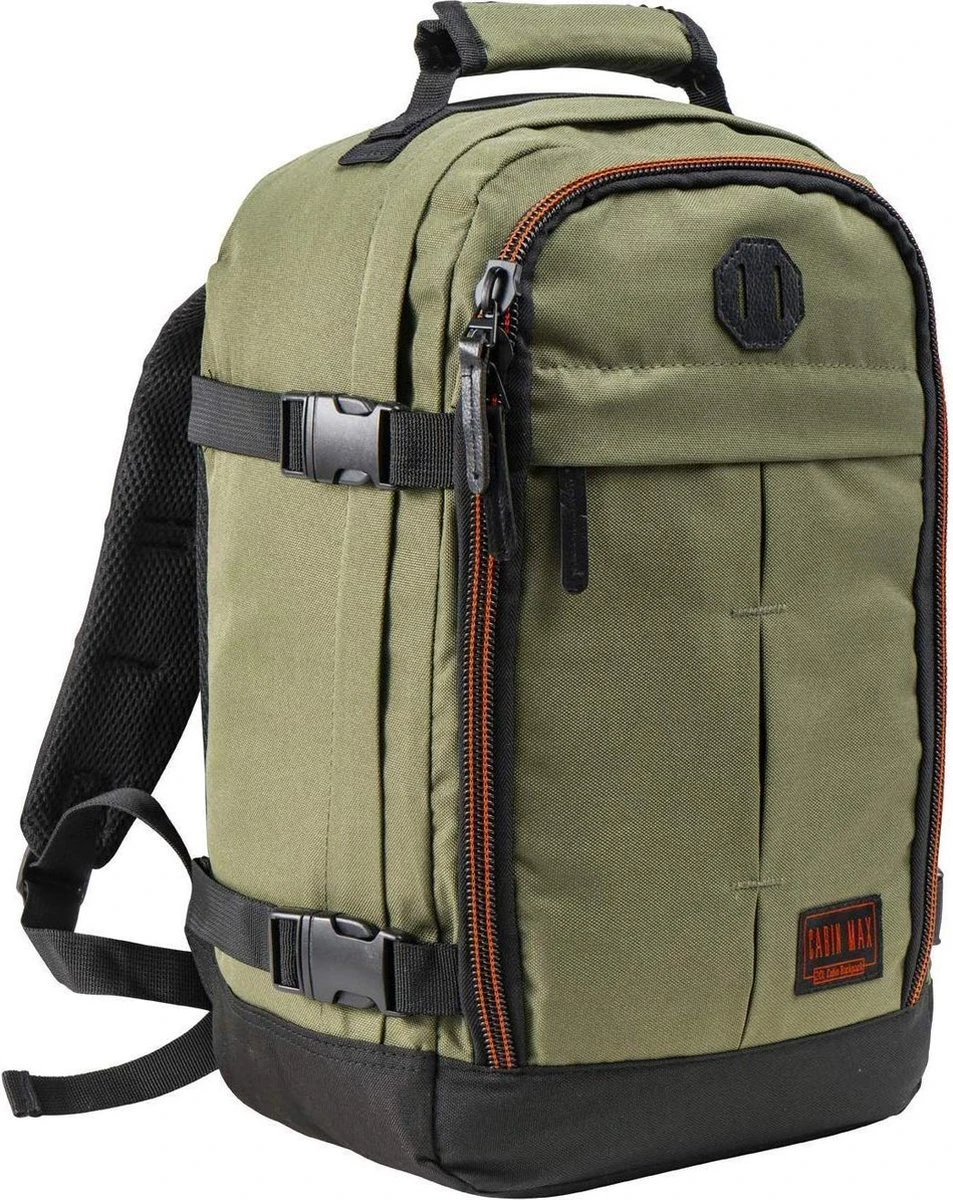 CabinMax Metz Reistas – Handbagage 20L – Rugzak – Schooltas - 40x25x20 Cm – Compact Backpack – Lichtgewicht – Khaki 3 CabinMax Metz Reistas – Handbagage 20L – Rugzak – Schooltas - 40x25x20 Cm – Compact Backpack – Lichtgewicht – Khaki