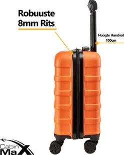 CabinMax Handbagage Koffer - Trolley 30L - Harde Reiskoffer - 45x36x20cm - Lichtgewicht - Groot Capaciteit - Oranje -Bagage Kortingen Winkel 959x1200