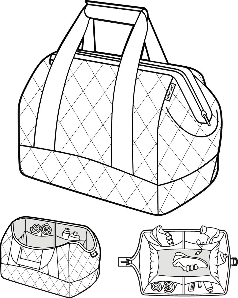 Reisenthel Allrounder L Reistas Sporttas - 30L - Rhombus Midnight Gold Blauw 12 Reisenthel Allrounder L Reistas Sporttas - 30L - Rhombus Midnight Gold Blauw - Afbeelding 10