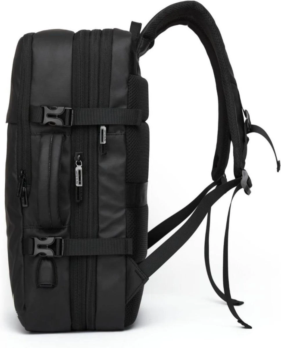 HEANVER Travel Elite - Reistas Handbagage - Weekendtas - 17inch Laptop Rugzak - Backpack Waterafstotend - 30L / 60 Liter Tas - Zwart / Antraciet 5 HEANVER Travel Elite - Reistas Handbagage - Weekendtas - 17inch Laptop Rugzak - Backpack Waterafstotend - 30L / 60 Liter Tas - Zwart / Antraciet - Afbeelding 3