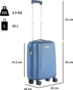 CarryOn Skyhopper Handbagage En Beautycase - 55cm TSA Trolley En Make-up Koffer - Blauw 19 CarryOn Skyhopper Handbagage En Beautycase - 55cm TSA Trolley En Make-up Koffer - Blauw -Bagage Kortingen Winkel 971x1200 3