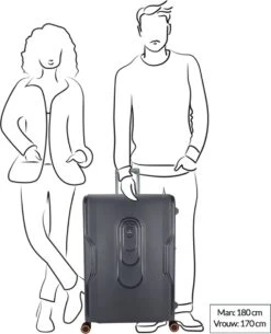 Decent Koffer / Trolley / Reiskoffer - 77 X 54.5 X 31.5 Cm - 116 Liter - Polypropyleen - Maat XL - On-Tour - Grijs -Bagage Kortingen Winkel 973x1200 24