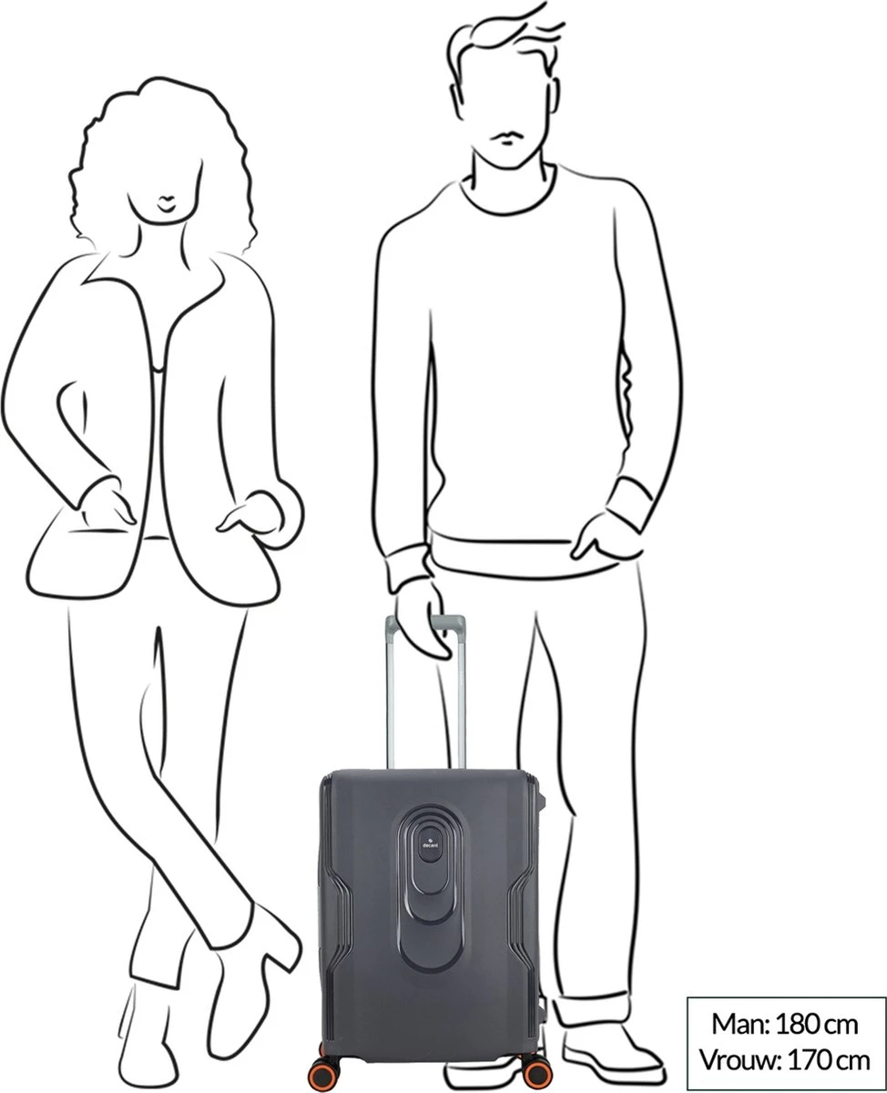 Decent Handbagage Koffer / Trolley / Reiskoffer - 55 Cm - 38 Liter - Polypropyleen - On-Tour - Roze 20 Decent Handbagage Koffer / Trolley / Reiskoffer - 55 Cm - 38 Liter - Polypropyleen - On-Tour - Roze - Afbeelding 18