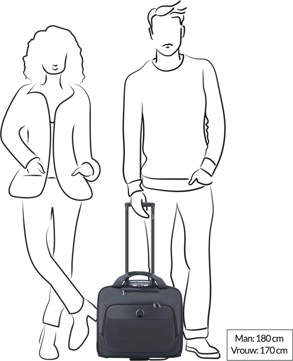 Delsey Parvis Plus Trolley L - 17.3 Inch Laptopvak - Grijs 4 Delsey Parvis Plus Trolley L - 17.3 Inch Laptopvak - Grijs - Afbeelding 2
