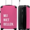 NoBoringSuitcases.com® Koffer Groot - Quotes - Spreuken - Mij Niet Bellen. - Roze - Wit - Trolley Koffer Met TSA-slot - Met Wielen - 90 Liter - Reiskoffer - 66 Cm -Bagage Kortingen Winkel 986x1200 1